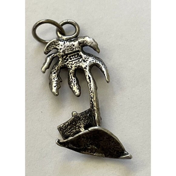 Vintage Sterling Silver Florida Souvenir Coconut Palm Tree Charm or Pendant Sign - Picture 6 of 6